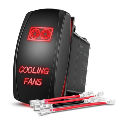 Nilight 5Pin Laser On/Off Cooling Fans Rocker Switch Red