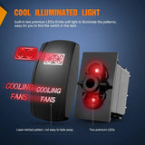Nilight 5Pin Laser On/Off Cooling Fans Rocker Switch Red, view 5
