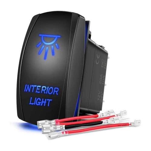 Nilight 5Pin Laser On/Off Interior Light Rocker Switch Blue