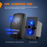 Nilight 5Pin Laser On/Off Interior Light Rocker Switch Blue, view 6