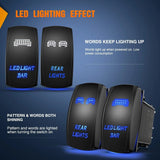 Nilight 2Pcs 5Pin Laser On/Off Led Light Bar Rear Lights Rocker Switch Blue, view 2