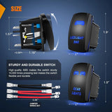 Nilight 2Pcs 5Pin Laser On/Off Led Light Bar Rear Lights Rocker Switch Blue, view 3
