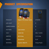 Nilight 2Pcs 5Pin Laser On/Off Led Light Bar Rear Lights Rocker Switch Blue, view 6