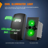 Nilight 5Pin Laser On/Off LED Light Bar Rocker Switch Green, view 5