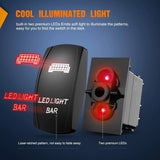 Nilight 5Pin Laser On/Off LED Light Bar Rocker Switch Red, view 3