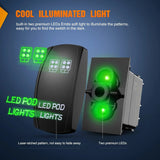 Nilight 5Pin Laser On/Off LED Pod Lights Rocker Switch Green, view 4