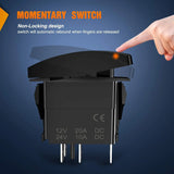 Nilight 5Pin Laser On/Off Momentary Horn Rocker Switch Blue, view 4