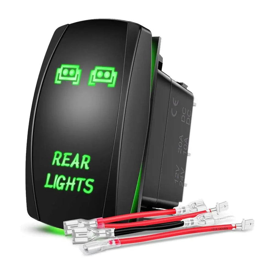 Nilight 5Pin Laser On/Off Rear Lights Rocker Switch Green
