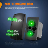 Nilight 5Pin Laser On/Off Rear Lights Rocker Switch Green, view 4
