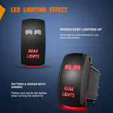 Nilight 5Pin Laser On/Off Rear Lights Rocker Switch Red, view 3