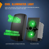 Nilight 5Pin Laser On/Off Rock Lights Rocker Switch Green, view 2
