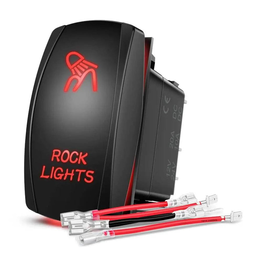 Nilight 5Pin Laser On/Off Rock Lights Rocker Switch Red