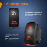 Nilight 5Pin Laser On/Off Rock Lights Rocker Switch Red, view 3