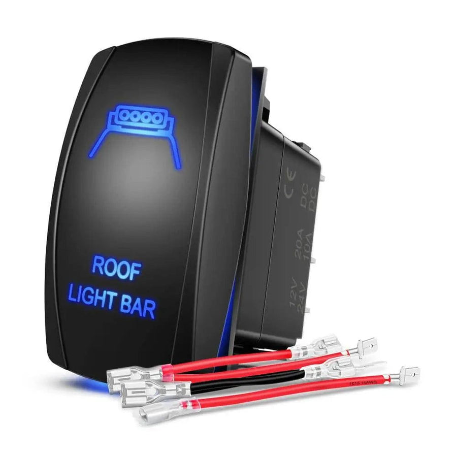 Nilight 5Pin Laser On/Off Roof Light Bar Rocker Switch Blue