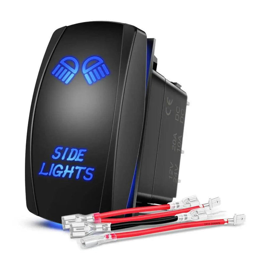 Nilight 5Pin Laser On/Off Side Lights Rocker Switch Blue