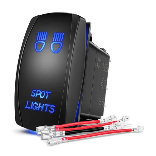 Nilight 5Pin Laser On/Off Spot Lights Rocker Switch Blue