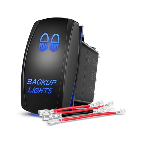 Nilight 5Pin Laser On/Off SPST Backup Lights Rocker Switch Blue