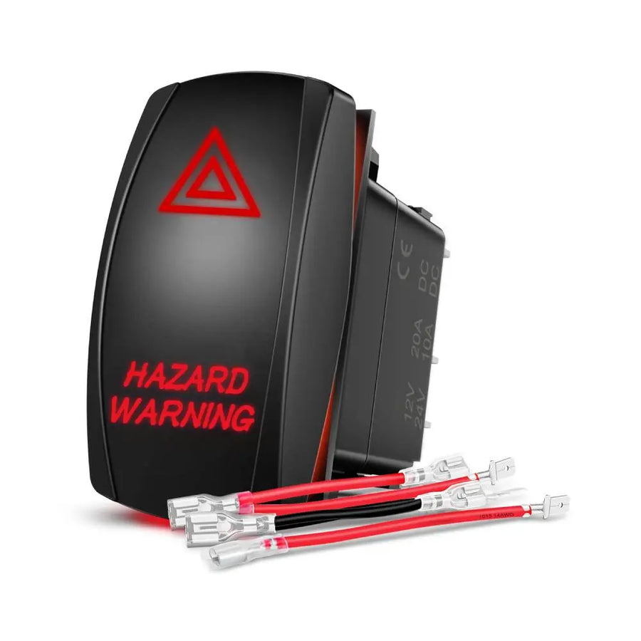 Nilight 5Pin Laser On/Off SPST Hazard Warning Rocker Switch Red