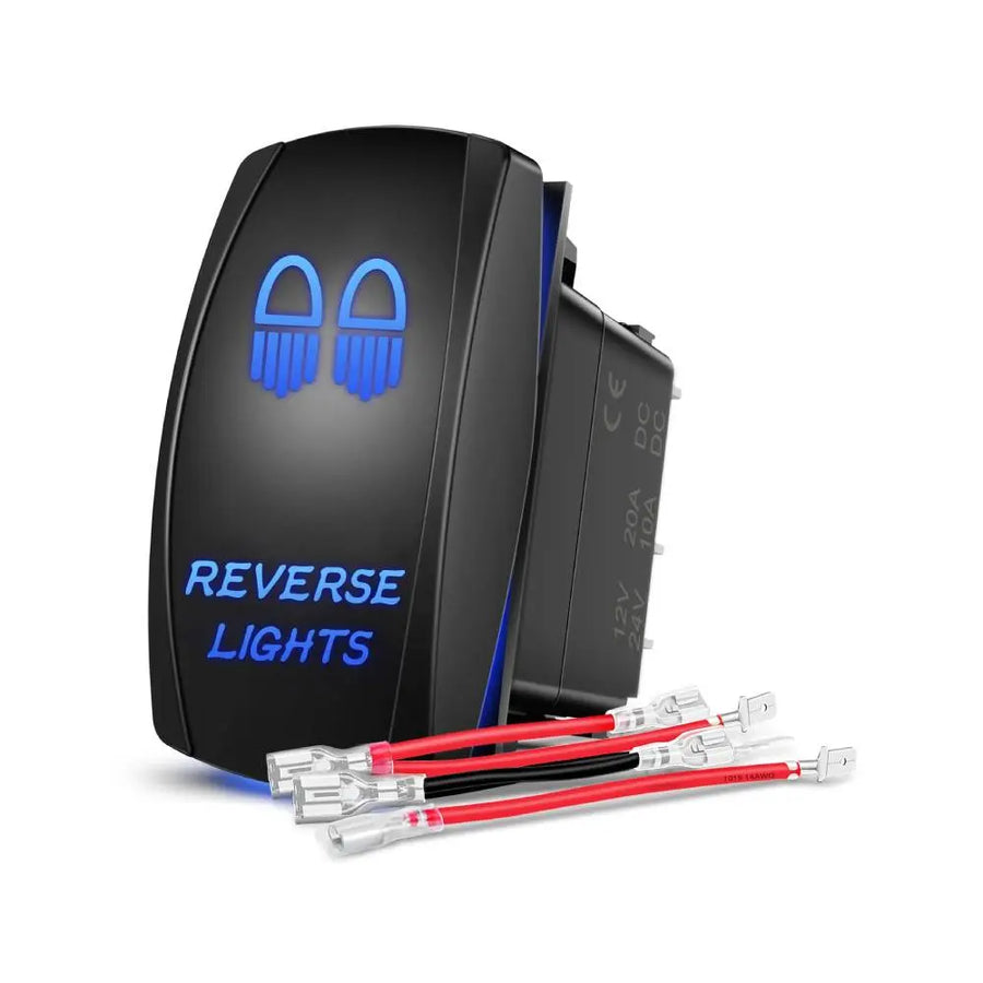 Nilight 5Pin Laser On/Off SPST Reverse Lights Rocker Switch Blue