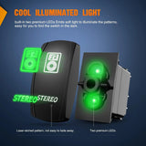 Nilight 5Pin Laser On/Off Stereo Rocker Switch Green, view 3