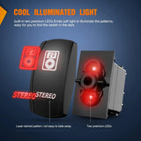 Nilight 5Pin Laser On/Off Stereo Rocker Switch Red, view 3