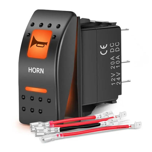 Nilight 5Pin SPST On/Off UTV Horn Rocker Switch Orange Backlit