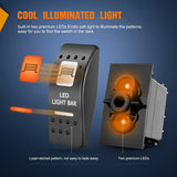 Nilight 5Pin SPST On/Off UTV LED Light Bar Rocker Switch Orange Backlit, view 4