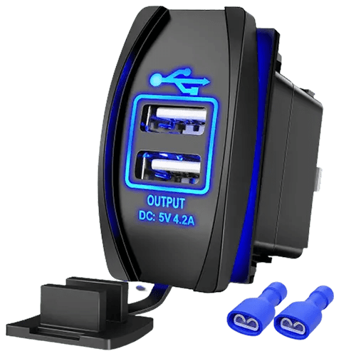 Nilight 5V 4.2A Rocker Switch Style Dual USB Charger