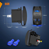 Nilight 5V 4.2A Rocker Switch Style Dual USB Charger, view 2