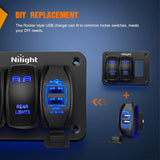 Nilight 5V 4.2A Rocker Switch Style Dual USB Charger, view 5