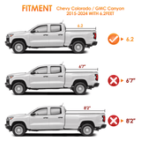 Nilight 6.2ft Soft Roll Up Truck Bed Cover for Chevy Colorado / GMC Canyon 2015 2016 2017 2018 2019 2020 2021 2022 2023 2024, view 3