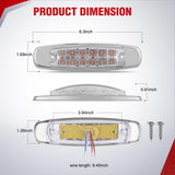 Nilight 6.3 Inch Amber Rectangle Side Marker Light, White Lens, High Low Strobe | 12 LED IP67 Waterproof Chrome Bezel 12V Surface Mount Marker & Clearance Light Fits Pickup Trucks Trailers RVs Boats,10 Pack, view 3