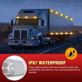 Nilight 6.3 Inch Amber Rectangle Side Marker Light, White Lens, High Low Strobe | 12 LED IP67 Waterproof Chrome Bezel 12V Surface Mount Marker & Clearance Light Fits Pickup Trucks Trailers RVs Boats,10 Pack, view 5