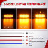 Nilight 6.3 Inch Amber Rectangle Side Marker Light, White Lens, High Low Strobe | 12 LED IP67 Waterproof Chrome Bezel 12V Surface Mount Marker & Clearance Light Fits Pickup Trucks Trailers RVs Boats,20 Pack, view 2