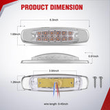 Nilight 6.3 Inch Amber Rectangle Side Marker Light, White Lens, High Low Strobe | 12 LED IP67 Waterproof Chrome Bezel 12V Surface Mount Marker & Clearance Light Fits Pickup Trucks Trailers RVs Boats,20 Pack, view 3