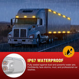 Nilight 6.3 Inch Amber Rectangle Side Marker Light, White Lens, High Low Strobe | 12 LED IP67 Waterproof Chrome Bezel 12V Surface Mount Marker & Clearance Light Fits Pickup Trucks Trailers RVs Boats,20 Pack, view 5