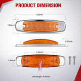 Nilight 6.3 Inch Amber Rectangle Side Marker Light with High Low Strobe | 12 LED IP67 Waterproof Chrome Bezel 12V Surface Mount Marker & Clearance Light Fits Pickup Trucks Trailers RVs Boats,20 Pack, view 3