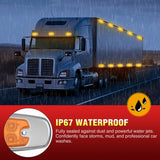 Nilight 6.3 Inch Amber Rectangle Side Marker Light with High Low Strobe | 12 LED IP67 Waterproof Chrome Bezel 12V Surface Mount Marker & Clearance Light Fits Pickup Trucks Trailers RVs Boats,20 Pack, view 5