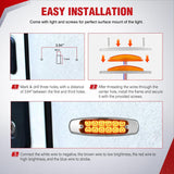 Nilight 6.3 Inch Amber Rectangle Side Marker Light with High Low Strobe | 12 LED IP67 Waterproof Chrome Bezel 12V Surface Mount Marker & Clearance Light Fits Pickup Trucks Trailers RVs Boats,20 Pack, view 6