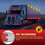 Nilight 6.3 Inch Amber Red Rectangle Side Marker Light with High Low Strobe | 12 LED IP67 Waterproof Chrome Bezel 12V Surface Mount Marker & Clearance Light Fits Pickup Trucks Trailers RVs Boats,20 Pack, view 5