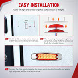 Nilight 6.3 Inch Amber Red Rectangle Side Marker Light with High Low Strobe | 12 LED IP67 Waterproof Chrome Bezel 12V Surface Mount Marker & Clearance Light Fits Pickup Trucks Trailers RVs Boats,20 Pack, view 6