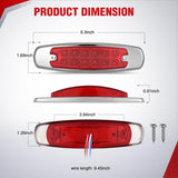 Nilight 6.3 Inch Red Rectangle Side Marker Light with High Low Strobe | 12 LED IP67 Waterproof Chrome Bezel 12V Surface Mount Marker & Clearance Light Fits Pickup Trucks Trailers RVs Boats,10 Pack, view 3