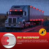 Nilight 6.3 Inch Red Rectangle Side Marker Light with High Low Strobe | 12 LED IP67 Waterproof Chrome Bezel 12V Surface Mount Marker & Clearance Light Fits Pickup Trucks Trailers RVs Boats,10 Pack, view 5