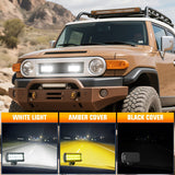 Nilight 6.5 Inch 36W 1260LM Double Row Flood Led Light Bars with Amber/Black Covers (Pair), view 4