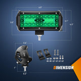 Nilight 6.5 Inch LED Light Pods Green Triple Row 2PCS 120W Flood Spot Combo Off Road Driving Fog Fishing Hunting Emergency Safety Signal Deck Trailer Lighting for UTV Pick-up Van Boat Tractor, view 2