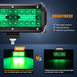 Nilight 6.5 Inch LED Light Pods Green Triple Row 2PCS 120W Flood Spot Combo Off Road Driving Fog Fishing Hunting Emergency Safety Signal Deck Trailer Lighting for UTV Pick-up Van Boat Tractor, view 3