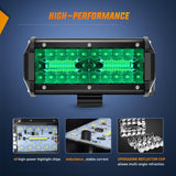 Nilight 6.5 Inch LED Light Pods Green Triple Row 2PCS 120W Flood Spot Combo Off Road Driving Fog Fishing Hunting Emergency Safety Signal Deck Trailer Lighting for UTV Pick-up Van Boat Tractor, view 5