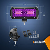 Nilight 6.5 Inch LED Light Pods Purple Triple Row 2PCS 120W Flood Spot Combo Off Road Driving Decoration Neon Hunting Lighting for UTV Pick-up Van Boat Tractor, view 2