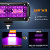 Nilight 6.5 Inch LED Light Pods Purple Triple Row 2PCS 120W Flood Spot Combo Off Road Driving Decoration Neon Hunting Lighting for UTV Pick-up Van Boat Tractor, view 3