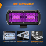 Nilight 6.5 Inch LED Light Pods Purple Triple Row 2PCS 120W Flood Spot Combo Off Road Driving Decoration Neon Hunting Lighting for UTV Pick-up Van Boat Tractor, view 5